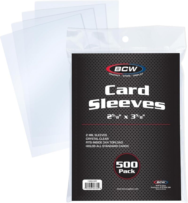 BCW Standard Penny Sleeves – 500 Count | 2-5/8" x 3-5/8" Crystal Clear, Acid-Free | for Trading Cards – Baseball, Basketball, Football, Hockey, Pokémon, MTG - Image 1